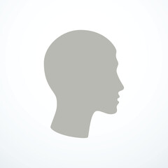 Man head silhouette icon. Vector illustration