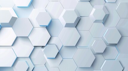 A white and blue hexagonal abstract background sets the stage for a sleek and modern technology banner, business presentation, or website design. This geometric pattern exudes sophistication 