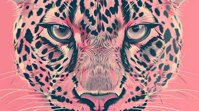 leopard with pink tint.