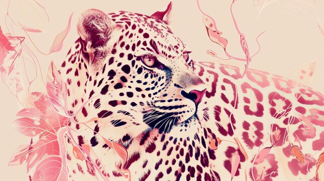 leopard with pink tint.