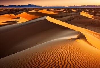 illustration, stunning desert sand dune landscape capturing natural beauty serenity, arid, wilderness, remote, tranquil, vast, barren, majestic, solitude