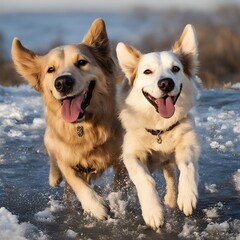 Two happy dogs