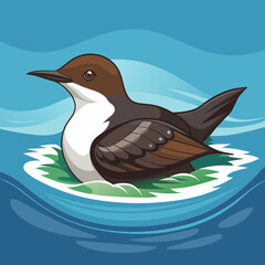 bird on the water vector illustration