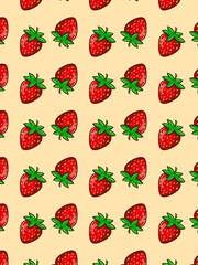 Seamless pattern red strawberries vactor illustration, printable wrapping sheets,gift wrapping sheets 