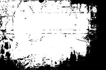 Abstract Monochrome Texture: Grunge Black White Pattern of Dust, Chips, and Ink Spots on White Background