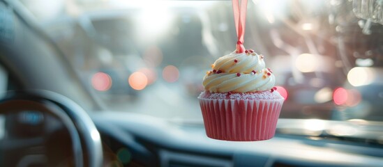 car freshener hanging cupcake shaped