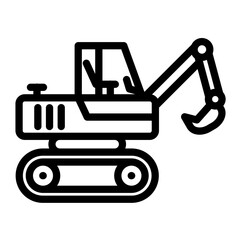 Excavator vector icon style