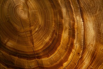 Close-up photograph highlighting the intricate patterns and rich colors of tree rings, symbolizing the natural beauty of growth and the passage of time in nature's own chronicle