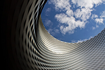 Texture of a facade made of deployed metallic sheet