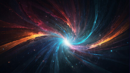 Obraz premium abstract futuristic digital art background. hyperspace concept. swirling vortex design