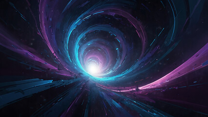 abstract futuristic digital art background. hyperspace concept. swirling vortex design