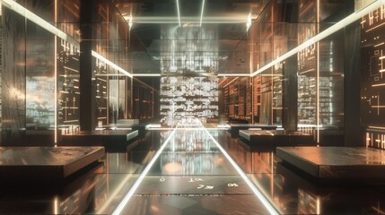 Advanced technology interface with mathematical visuals