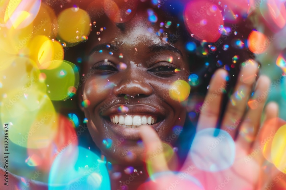 Aufkleber a mesmerizing display of sparkling light bokeh against a dark background suggests a festive mood