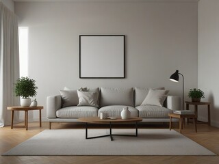 Fototapeta premium Coordinated interior room with modern furniture and vibrant colors. Generative AI