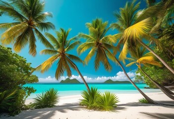 capturing tropical vibrant palm exotic stunning landscapes island destinations, paradise, trees, flora, beauty, lush, greenery, plants, colorful, foliage, scenic