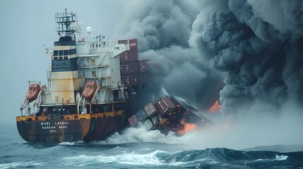 Examine the case study of a maritime disaster involving a container ship and its spillage of...