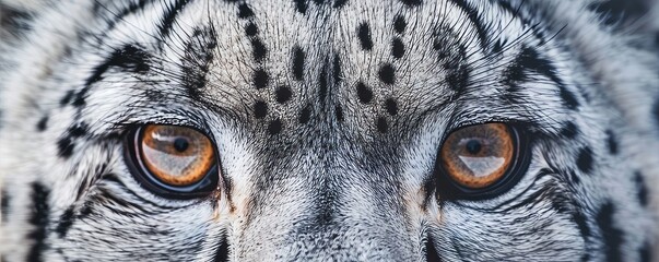 snow leopard eyes close up.
