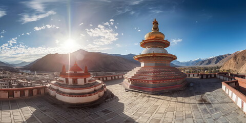 Afternoon Under the bright sun the Gyantse Kumbum _008
