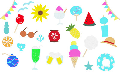 質感がかわいい夏の素材セット
