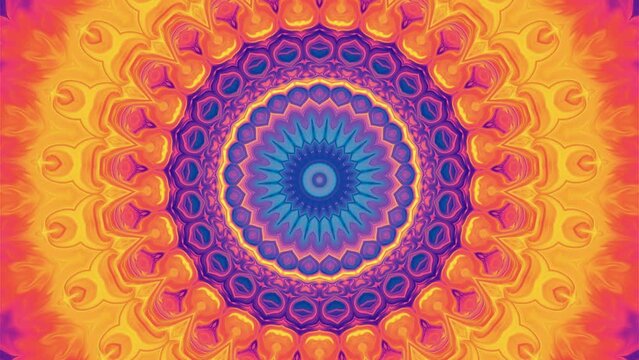 abstract visuals, vibrant colors, Psychedelic patterns, VJ loop, Kaleidoscope, Party, music clip ,creative design, concert, projection mapping, colorful mandalas, dynamic background, stage designs