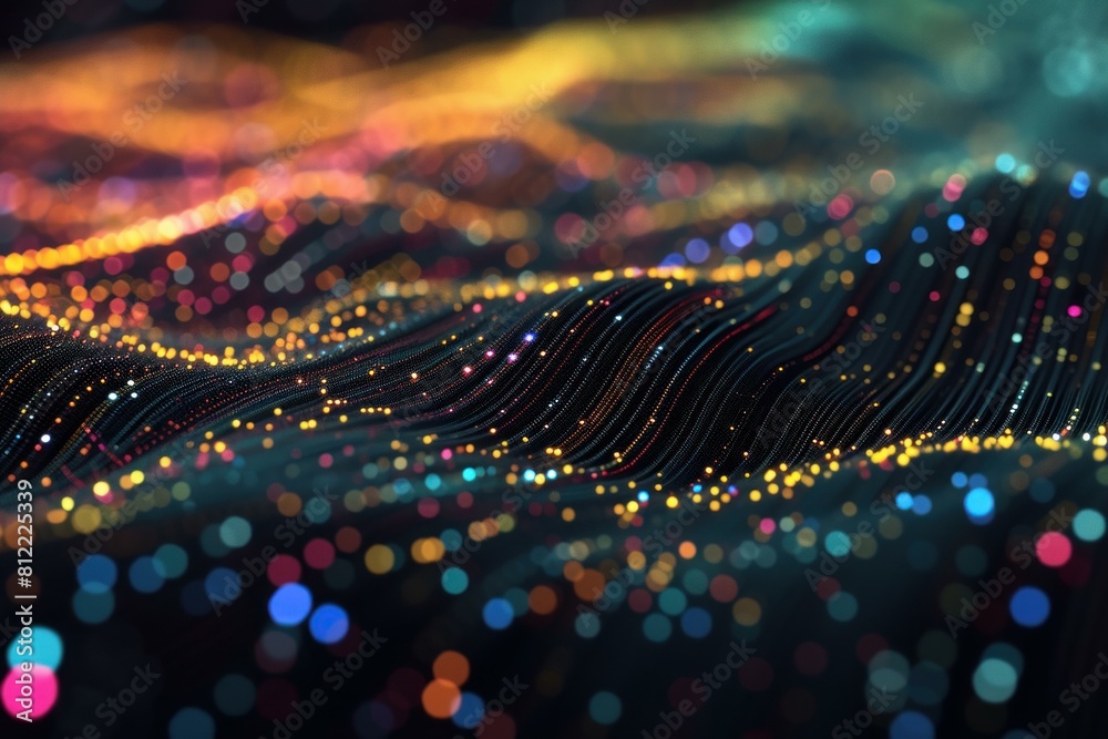 Poster complex big data visualization. internet data center. generate ai