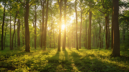 Fototapeta premium Forest Sunlight - Through Trees