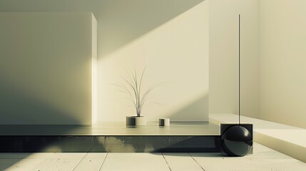 Abstract Minimalism: A simple abstract design uses clean lines and minimal colors, evoking a sense of calm and understated elegance through its subtlety and restraint 