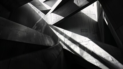 Light and Shadow Abstraction: Light casts dramatic shadows on abstract shapes, creating an interplay of light and dark that adds depth and mystery to the composition