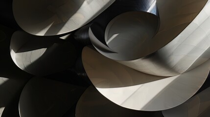 Light and Shadow Abstraction: Light casts dramatic shadows on abstract shapes, creating an interplay of light and dark that adds depth and mystery to the composition