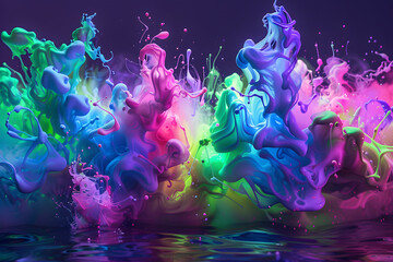 Glowing Magic: A Radiant Display of UV Reactive Paint