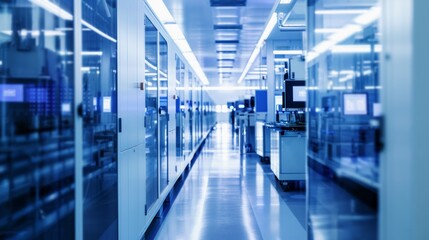 Fototapeta premium futuristic advanced semiconductor production factory production