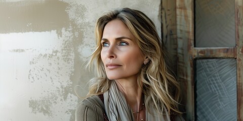 Fototapeta premium Very attractive mature woman looking away 