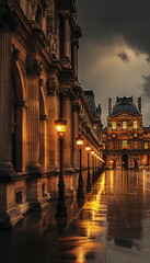 Fototapeta premium Louvre Paris France In a mystical atmosphere Under_006
