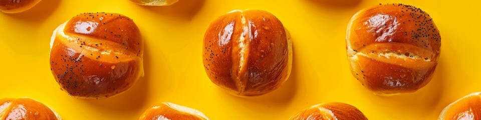 Fototapeta premium buns on a yellow background.