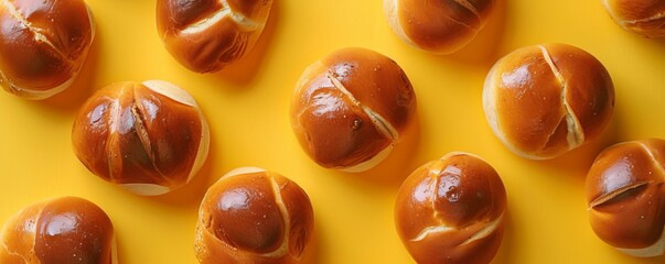 buns on a yellow background.