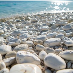 Obraz premium sea white stones.