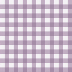 Gingham pattern seamless Plaid repeat in purple and white. Design for print, tartan, gift wrap, textiles, checkered background for tablecloth