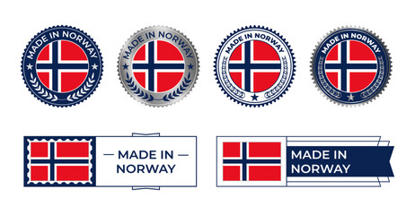 Norway Flag, Norway Flag Stamp, Made in Norway. Norway Verified, Country Flag Stamp, Verified, Certified, Made in, Tag, Seal, Stamp, Silver, Flag, Icon vector.