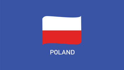Poland Flag Ribbon Teams European Nations 2024 Abstract Countries European Germany Football Symbol Logo Design Vector Illustration