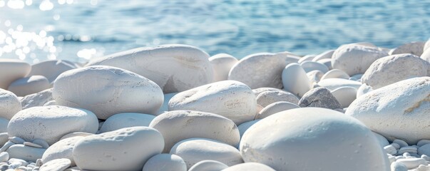 Obraz premium sea white stones.