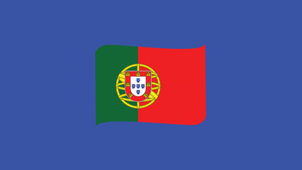 Portugal Flag Ribbon European Nations 2024 Teams Countries European Germany Football Symbol Logo Design Vector Illustration