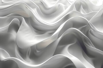 Conceptual image capturing the flowing nature of a wavy white silk, making it almost appear as soft snowdrifts