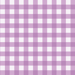 Gingham pattern seamless Plaid repeat in purple and white. Design for print, tartan, gift wrap, textiles, checkered background for tablecloth