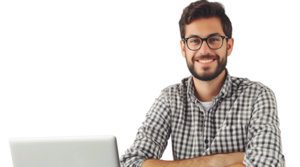 Businessman using laptop