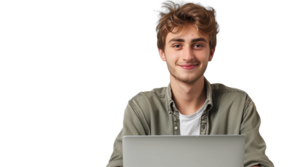 Young entrepreneur working on laptop