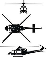 Helicopter vector design with cut contour 