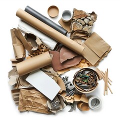 Magnificent Recycled materials isolated on background 
