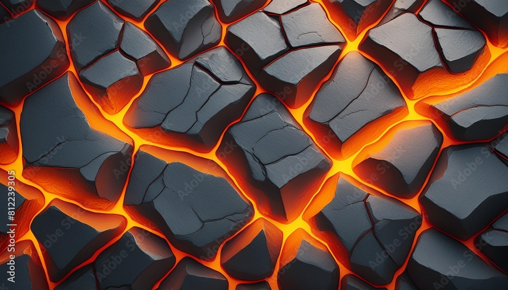 Wall mural stone texture background with lava