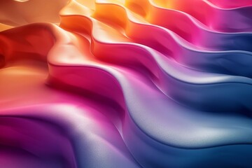 Obraz premium The image captures the essence of fluidity with warm and cool hues blending in smooth waveforms