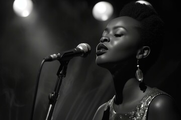 Talented Black female singer. African studio song. Generate Ai